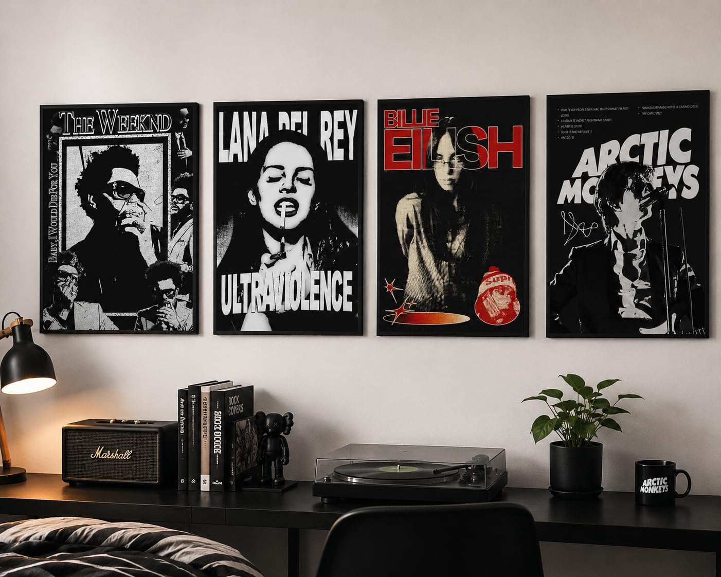 WALLPAPER AND THE ARTIST 壁紙とアーティスト（英語版） A3 Music Posters Set of 4 – Billie Eilish, Lana Del Rey, The